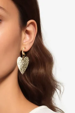 Gold plated oorbellen met hart