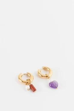 Gold plated oorbellen met verschillende hangertjes