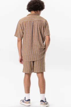 Goudbruine shorts met strepen