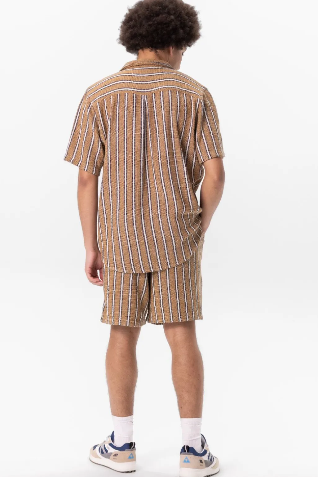 Goudbruine shorts met strepen