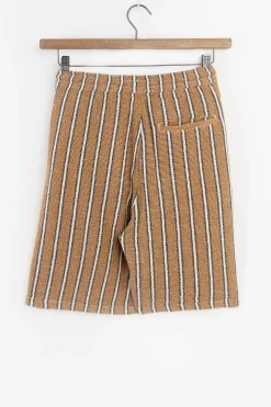 Goudbruine shorts met strepen