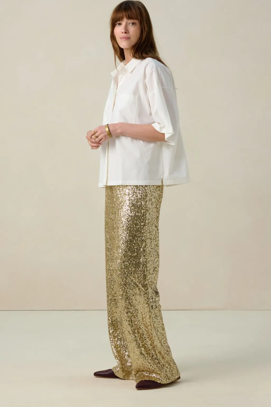 Gouden broek met pailletten