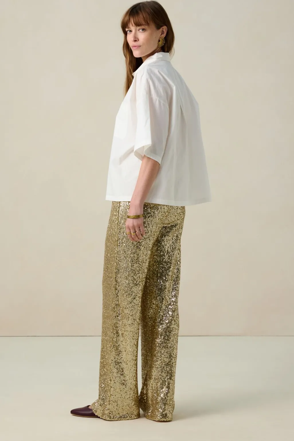 Gouden broek met pailletten