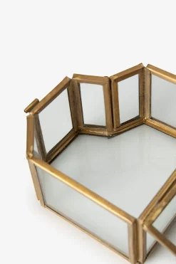 Gouden glazen box hart klein