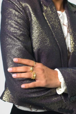Gouden metallic cropped blazer