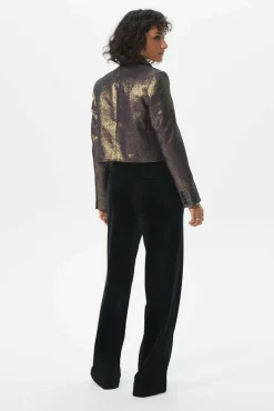 Gouden metallic cropped blazer