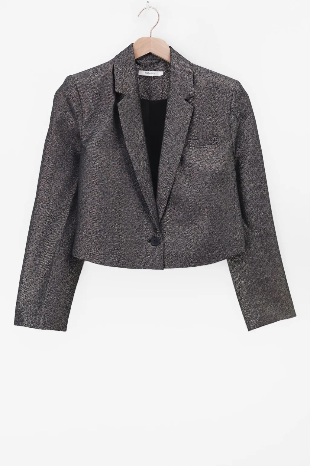 Gouden metallic cropped blazer