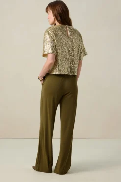 Gouden top met pailletten