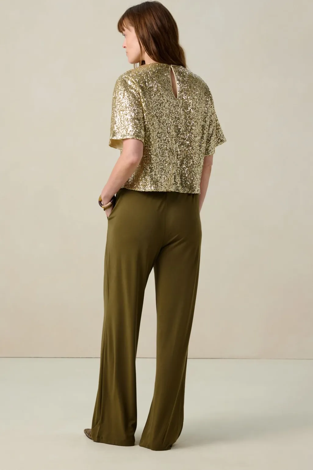 Gouden top met pailletten
