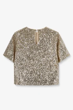 Gouden top met pailletten