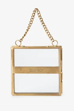 Goudkleurig vierkant fotolijstje met ketting