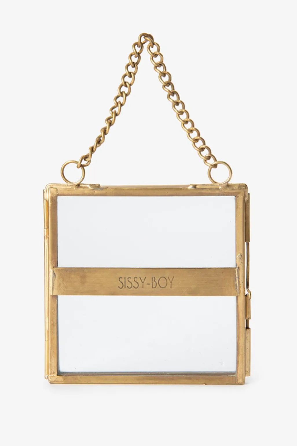 Goudkleurig vierkant fotolijstje met ketting