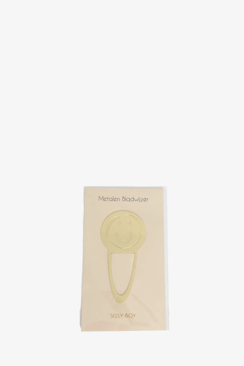 Goudkleurige boekenlegger smiley