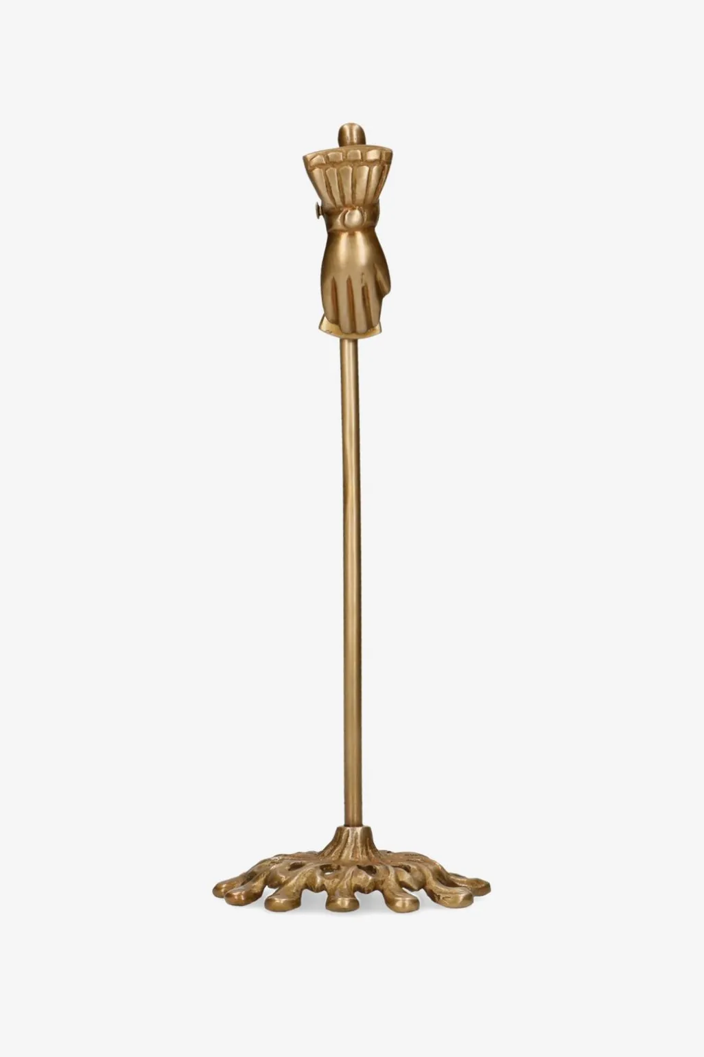 Goudkleurige kaartjeshouder met hand