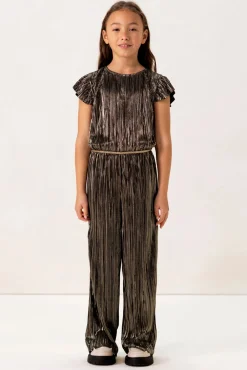 Goudkleurige plissé jumpsuit