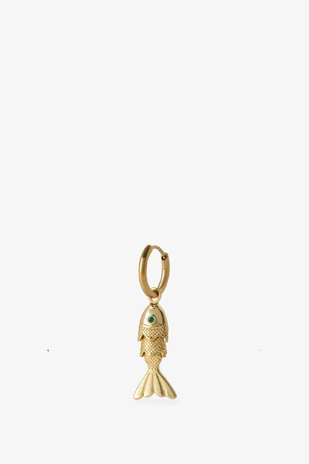 Goudkleurige single oorbel vis