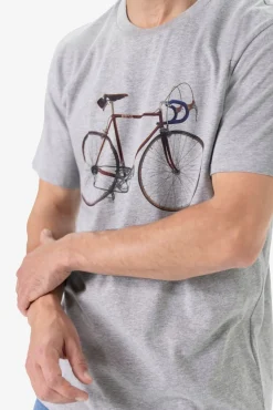 Grijs melange T-shirt met fiets