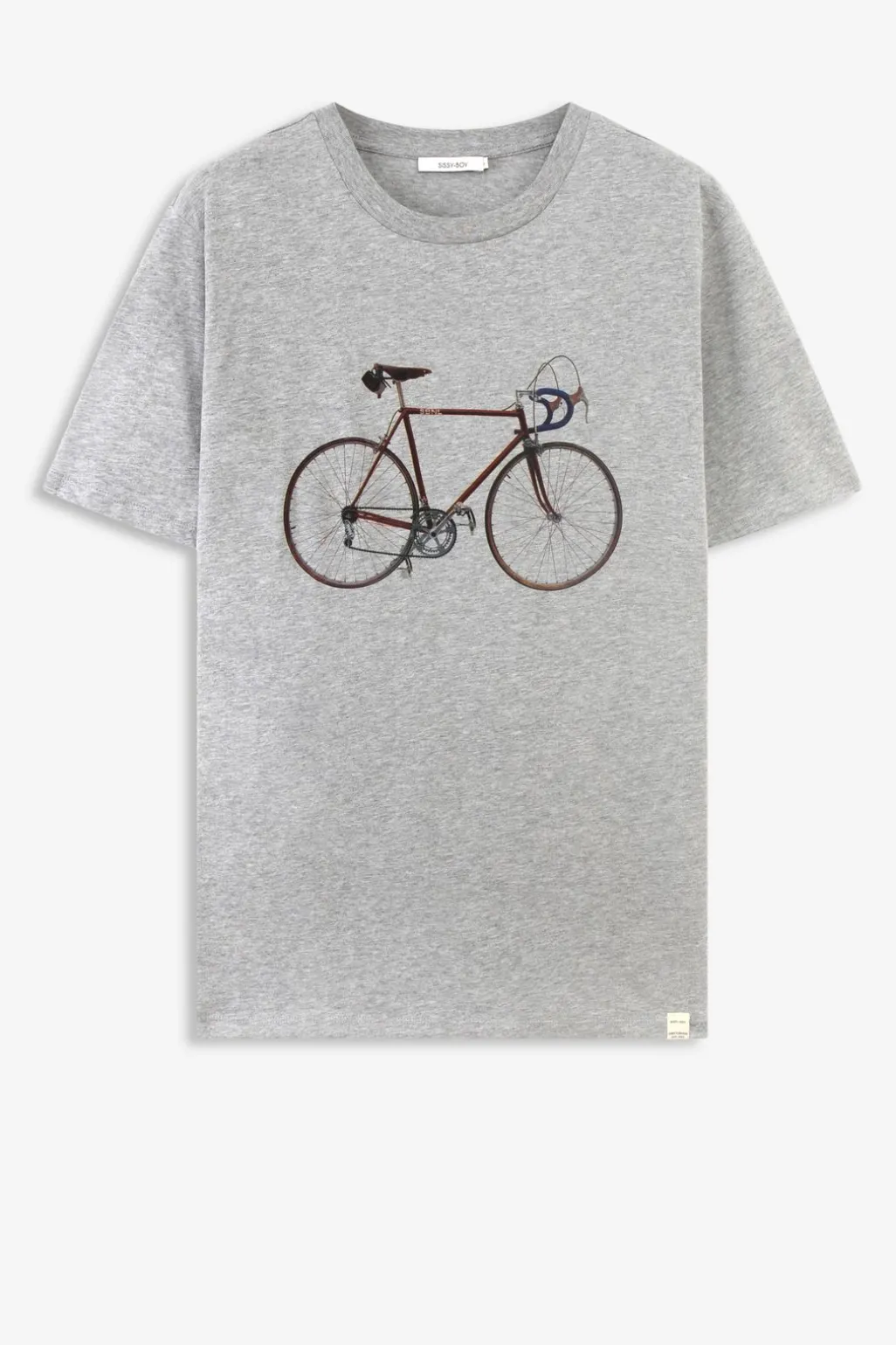 Grijs melange T-shirt met fiets