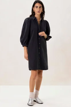 Grijze denim jurk