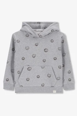 Grijze hoodie met smiley print