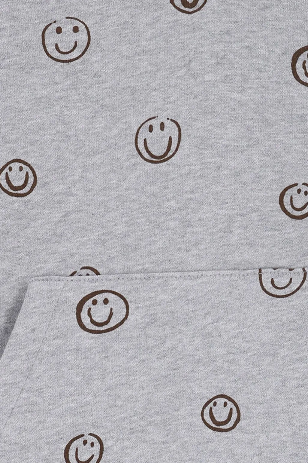 Grijze hoodie met smiley print