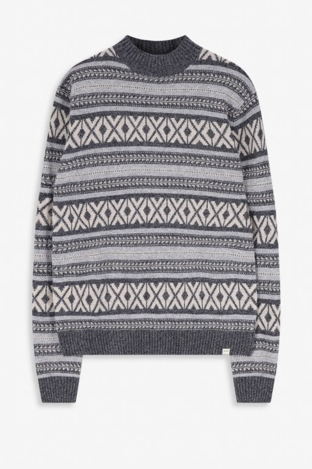 Grijze jacquard trui