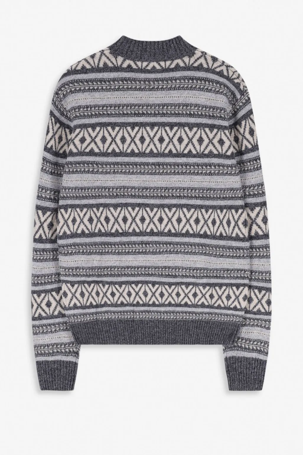 Grijze jacquard trui