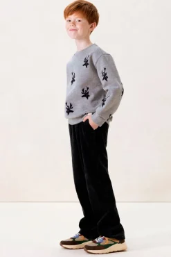 Grijze sweater met all-over rendierprint