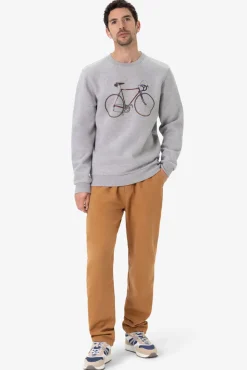 Grijze sweater met fiets