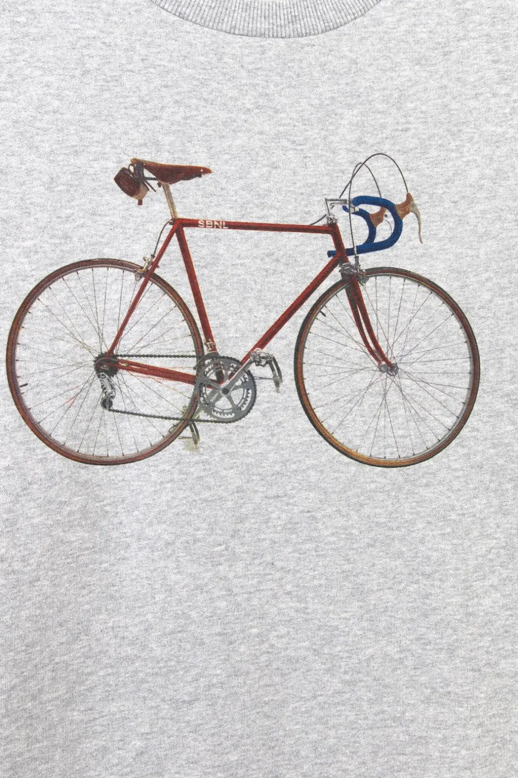 Grijze sweater met fiets