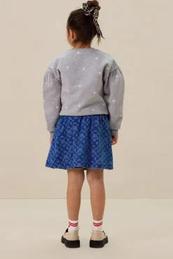 Grijze sweater met madeliefjes embroidery