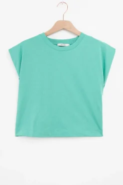 Groen cropped T-shirt