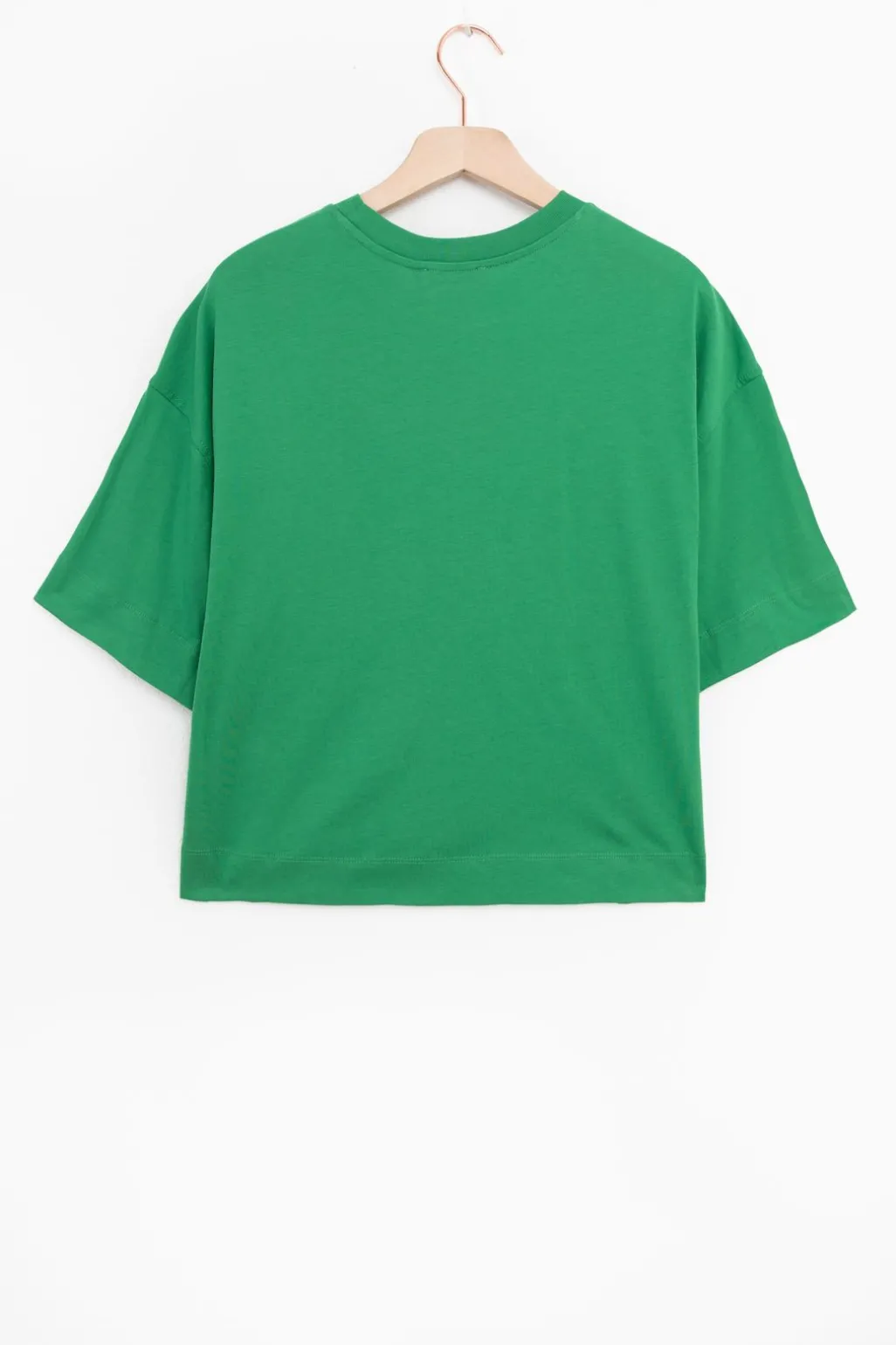 Groen cropped T-shirt met artwork