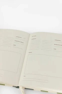 Groen geblokt linnen receptenboek