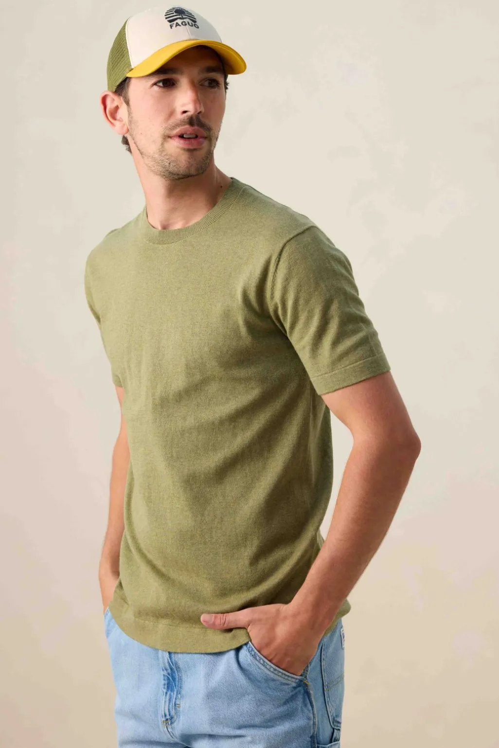Groen gebreid T-shirt