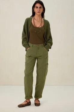 Groen gebreid vest