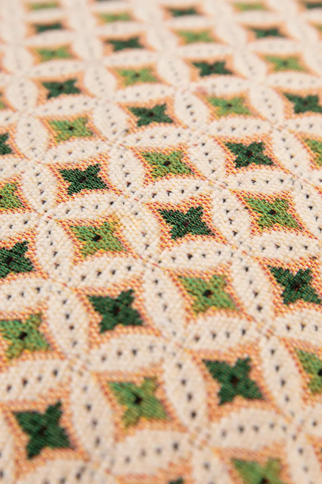 Groen geruit jacquard kussen