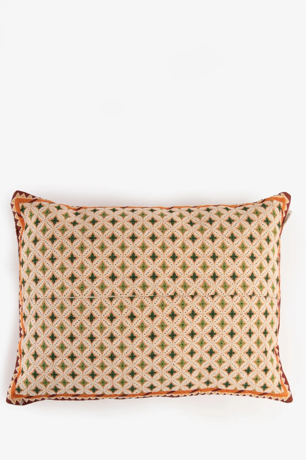 Groen geruit jacquard kussen