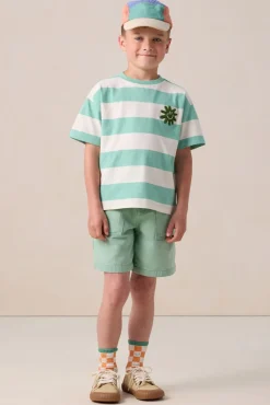 Groen gestreept oversized T-shirt
