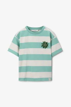 Groen gestreept oversized T-shirt