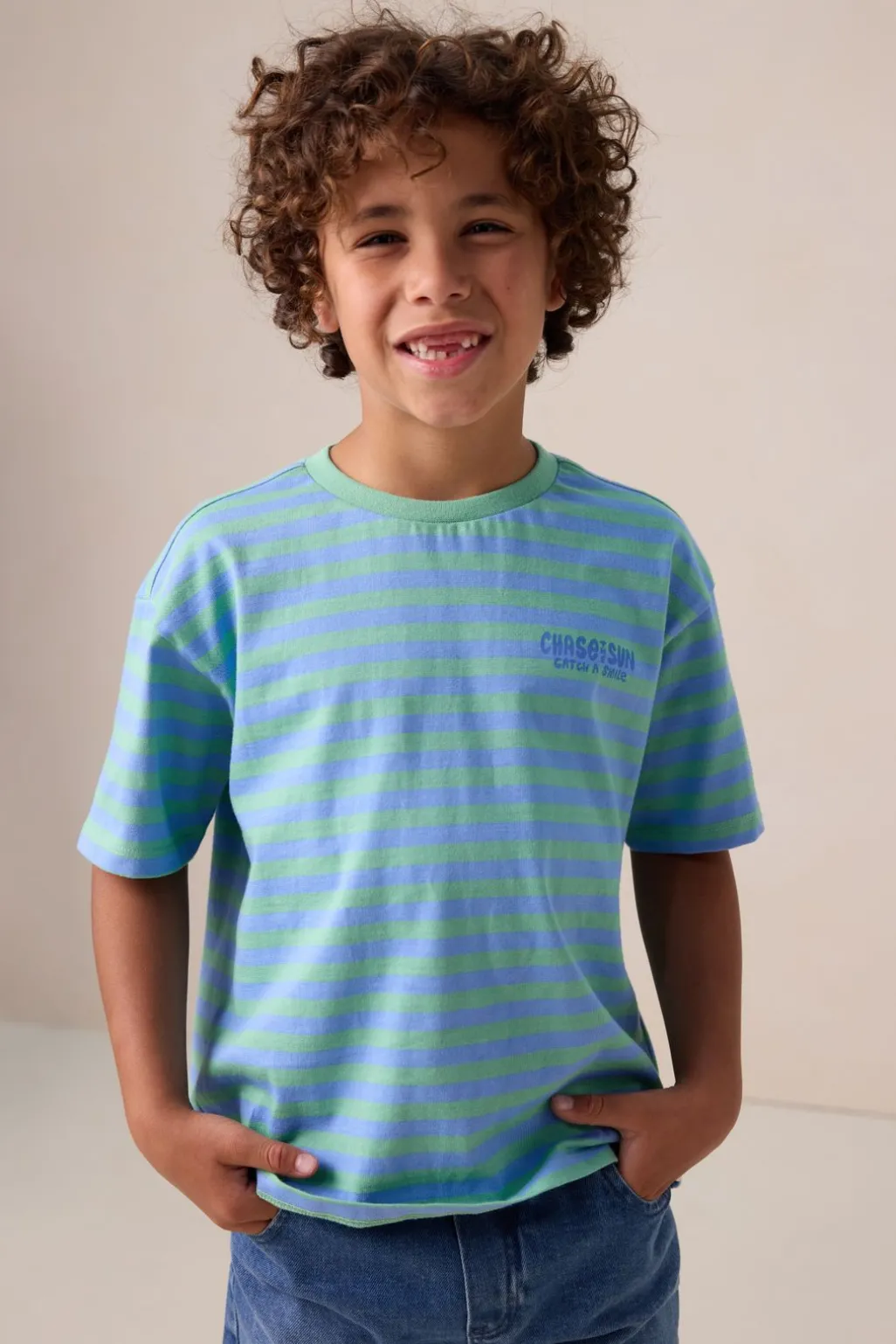 Groen gestreept T-shirt
