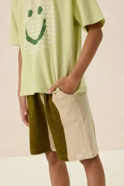 Groen gestreepte shorts