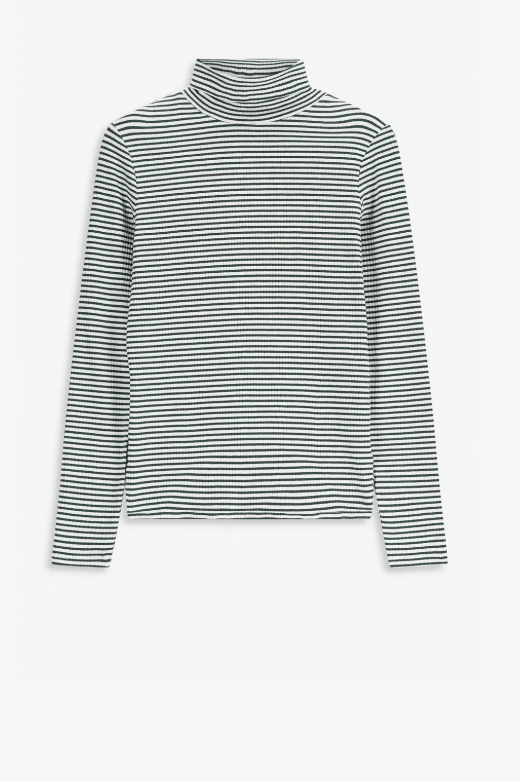 Groen gestreepte top met turtle neck