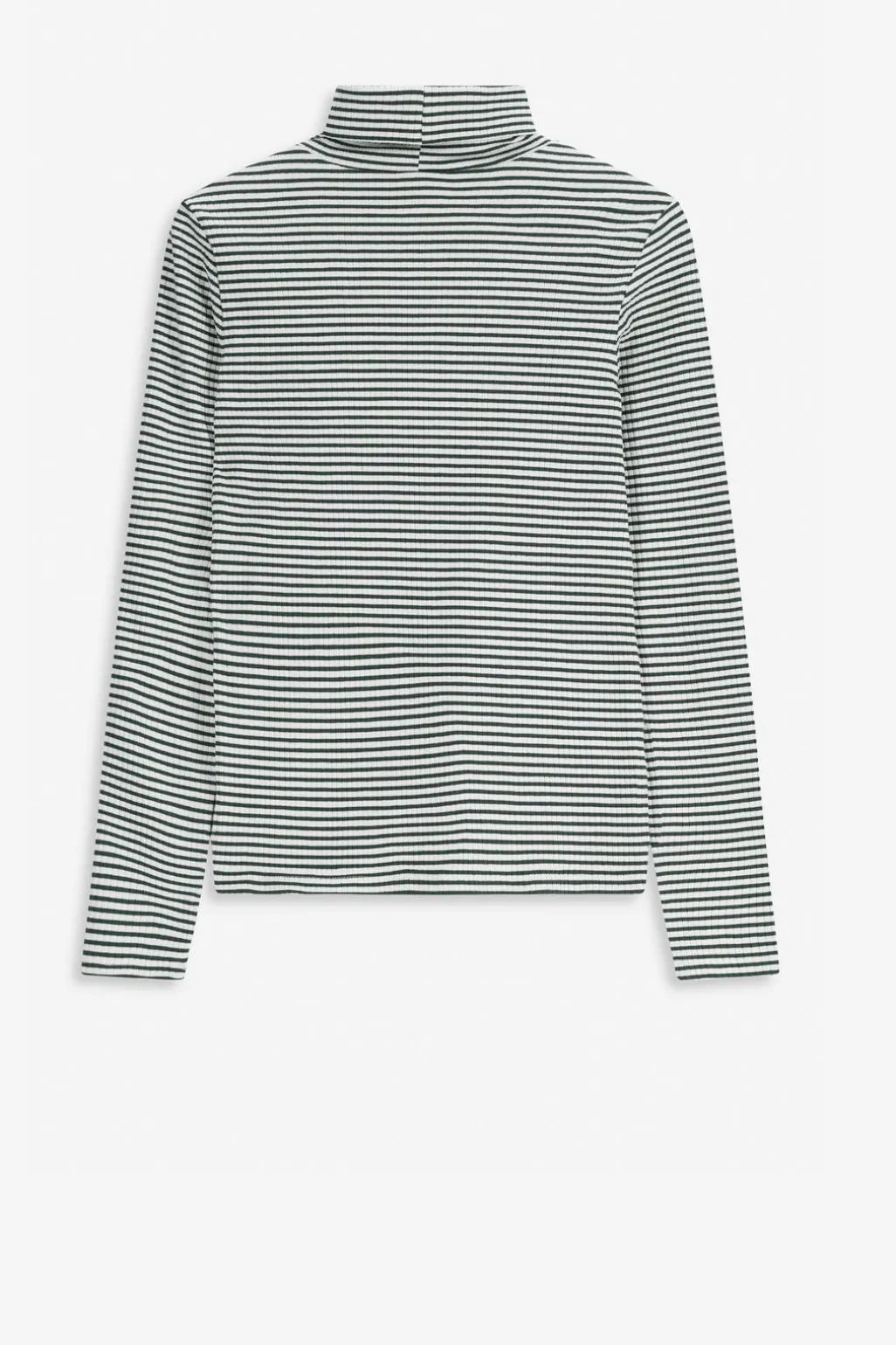 Groen gestreepte top met turtle neck