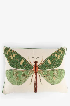 Groen jacquard kussen dragonfly