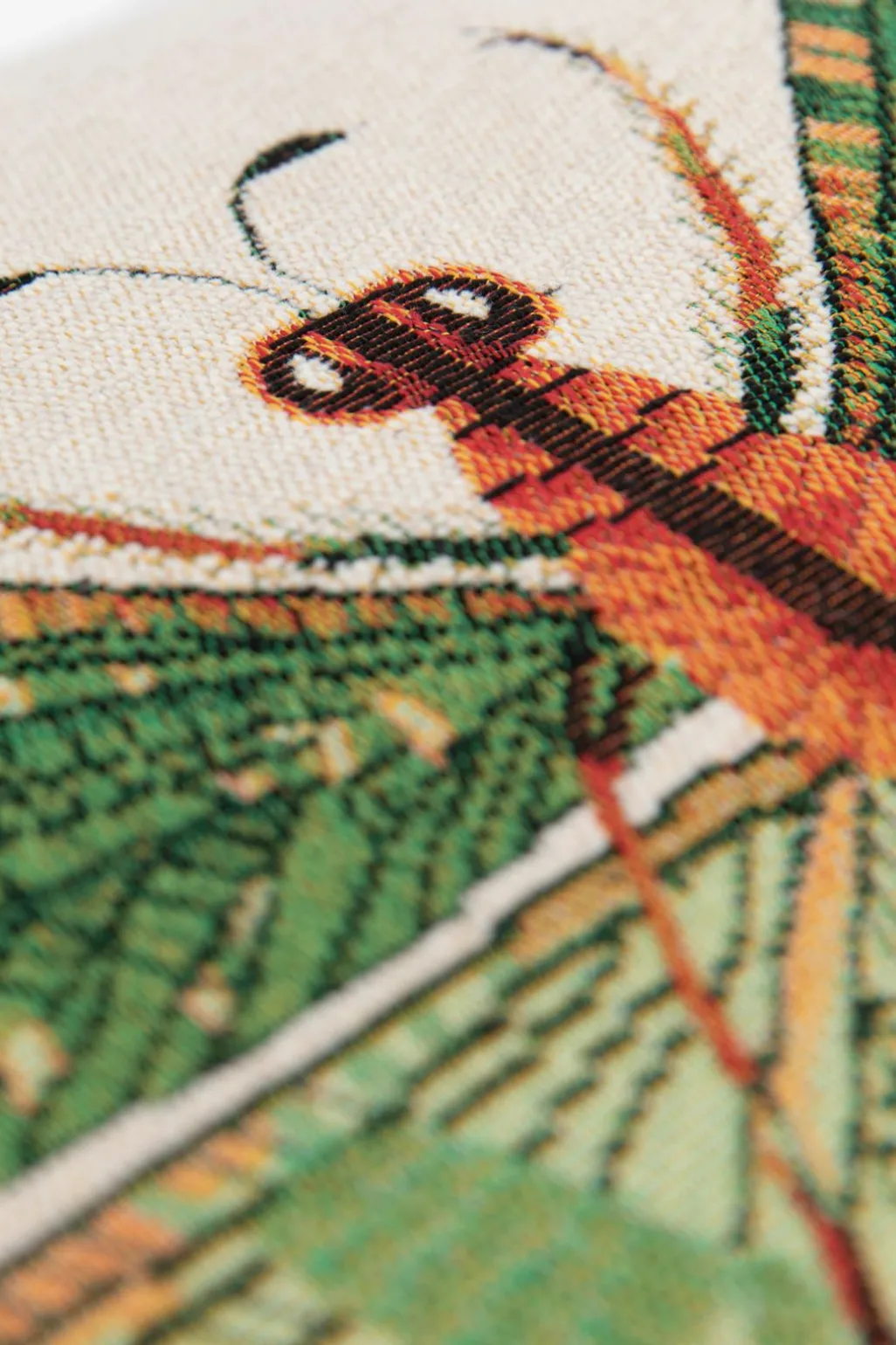 Groen jacquard kussen dragonfly