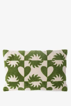 Groen kussen met dessin