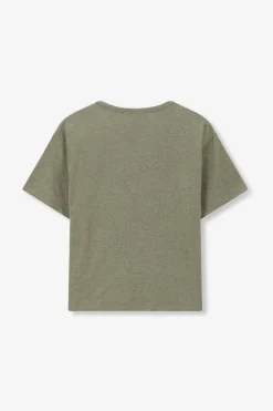 Groen melange basis t-shirt