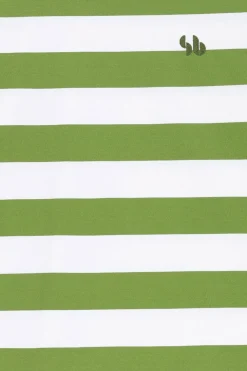 Groen met wit gestreept T-shirt
