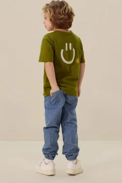 Groen oversized T-shirt met print